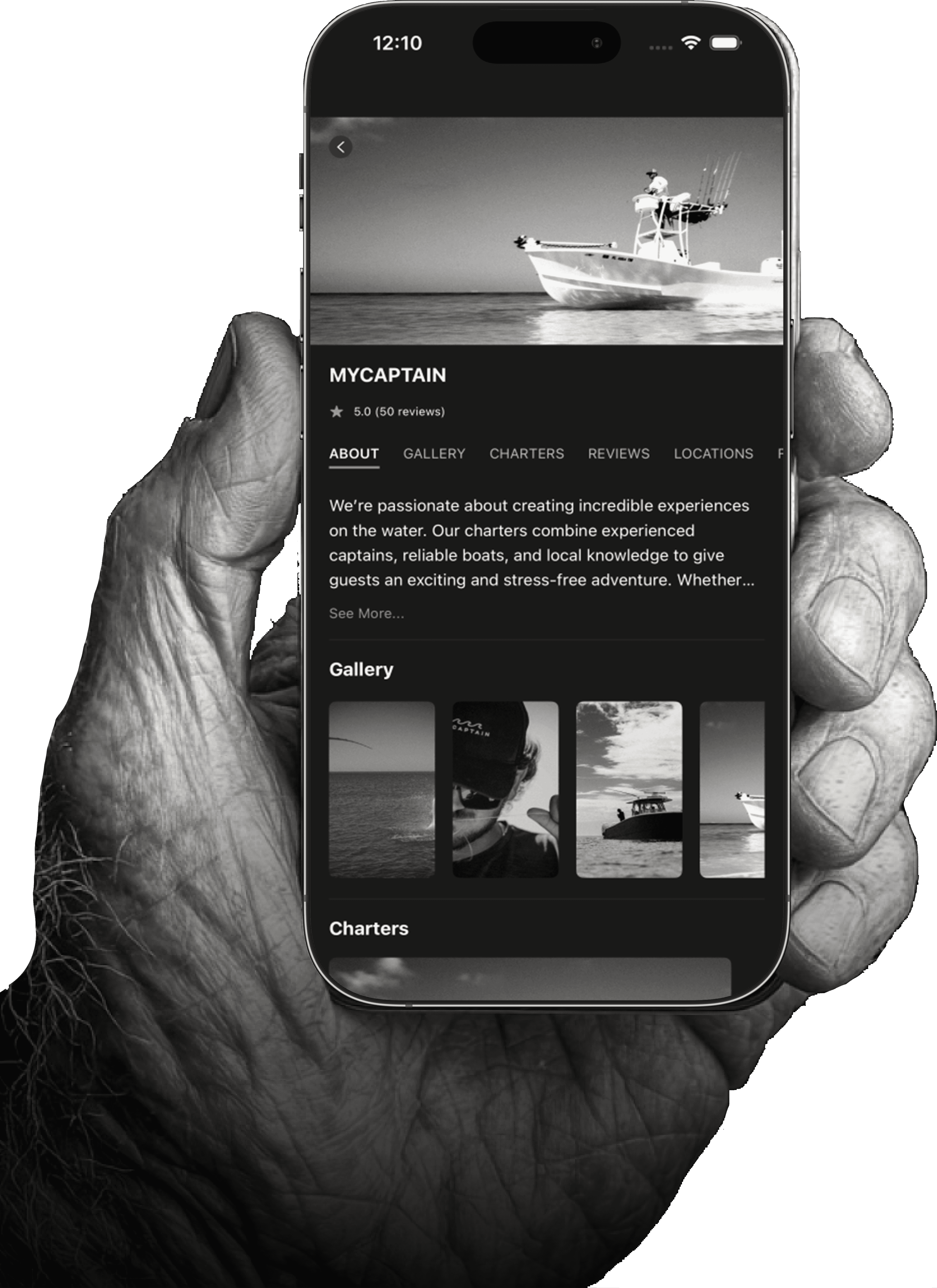MYCAPTAIN company profile displayed on a phone
